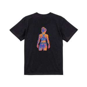 バキバキの女Tシャツ黒